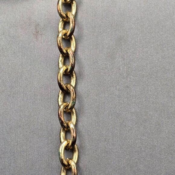 Gold-Tone Statement Necklace & Drop Earrings Set w/ Prong Set Clear Rhinestones - Picture 11 of 13